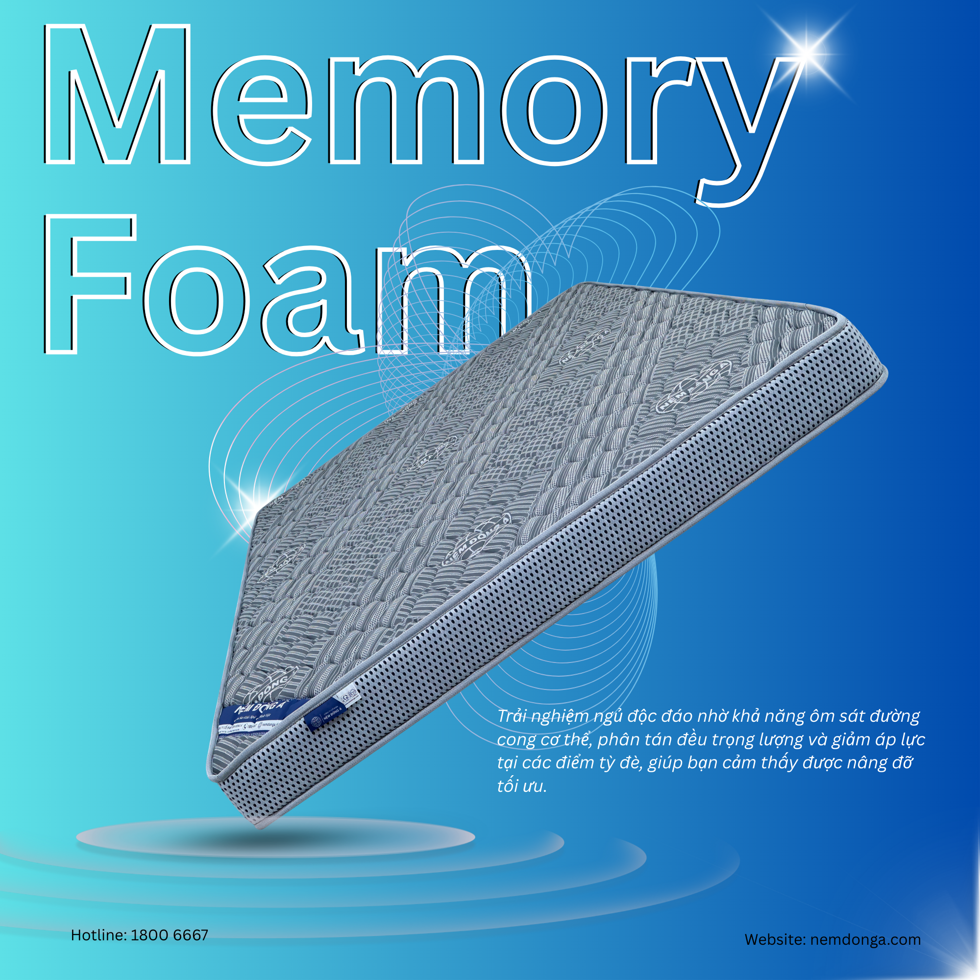 Nệm Đông Á Memory Foam Nệm Đông Á Memory Foam chính hãng