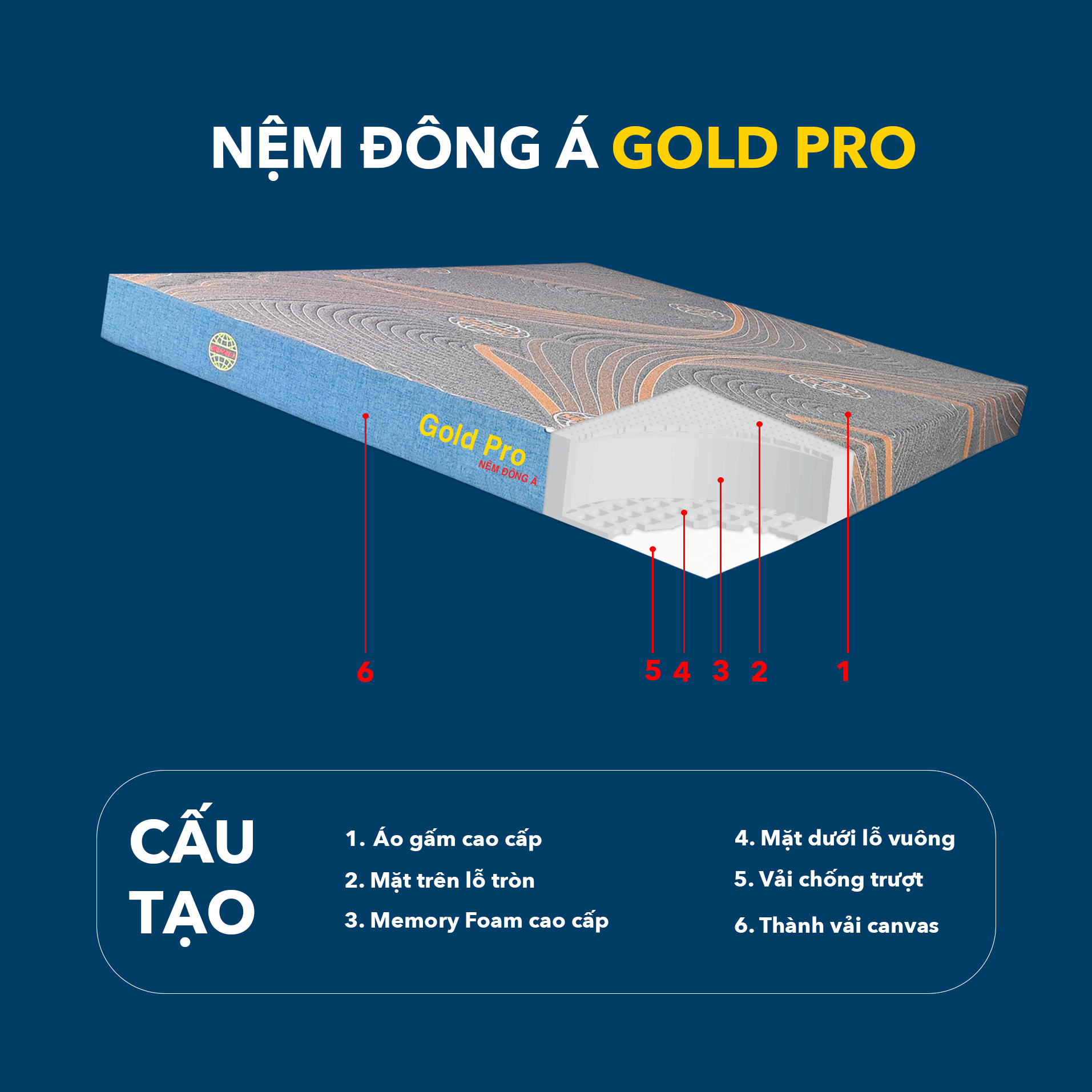 mặt cắt nệm đông á gold pro mặt cắt nệm đông á gold pro
