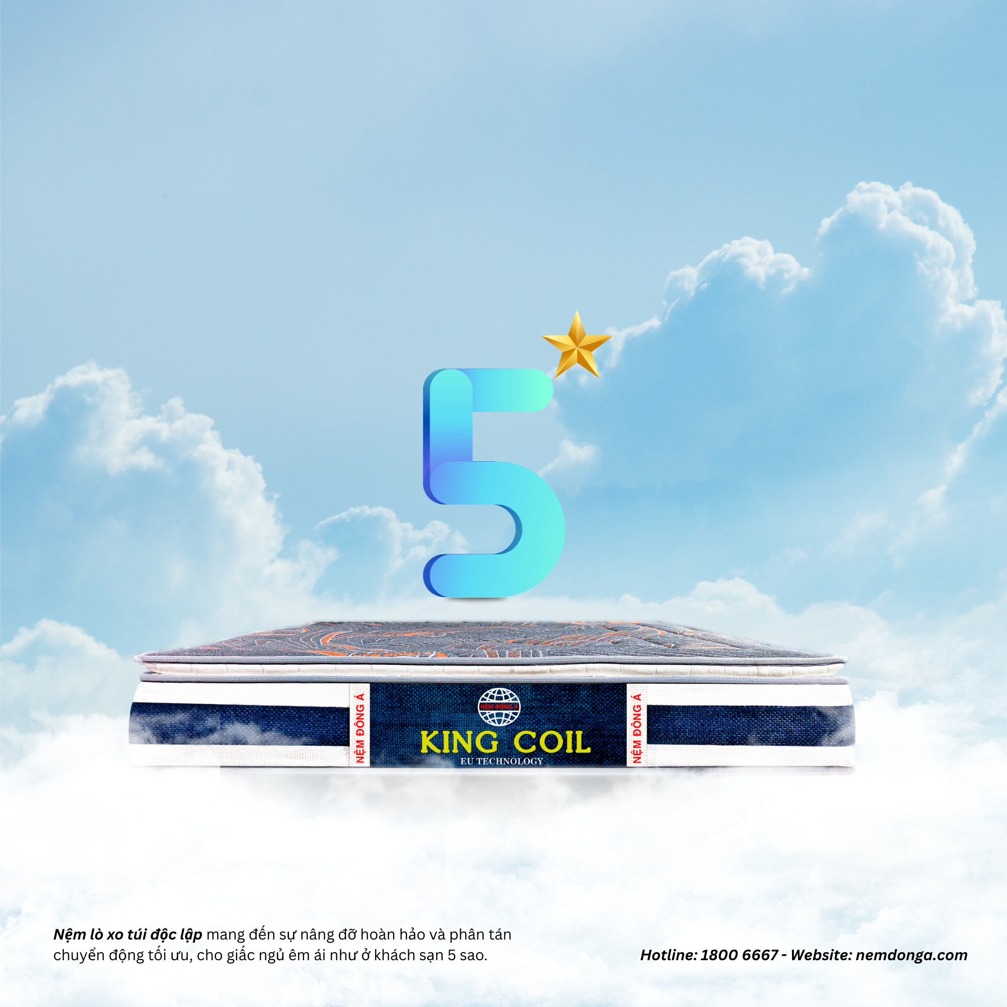 Nệm lò xo đông á king coil Nệm lò xo đông á king coil