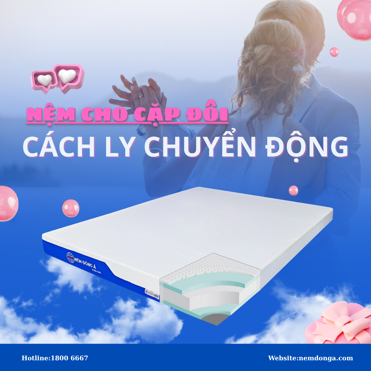 Nệm Foam Cách Ly Chuyển Động