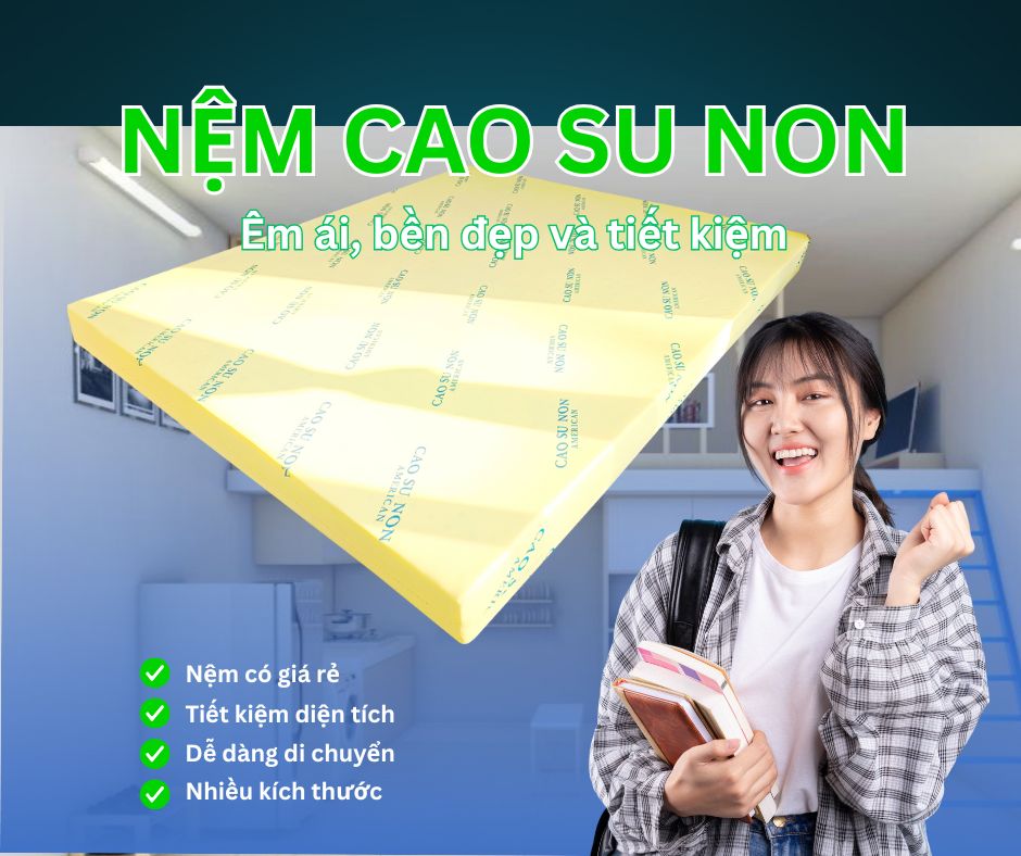 Nệm cao su non giá rẻ cho sinh viên ở trọ