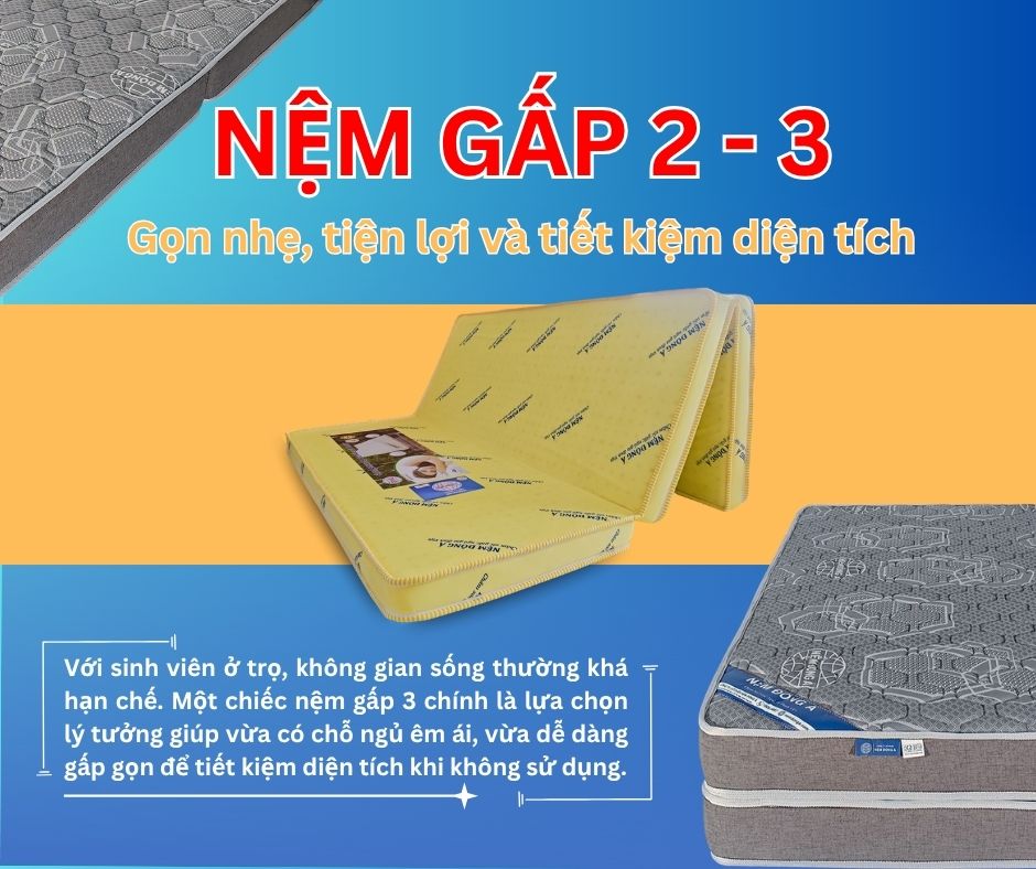 Nệm gấp 3 cho sinh viên