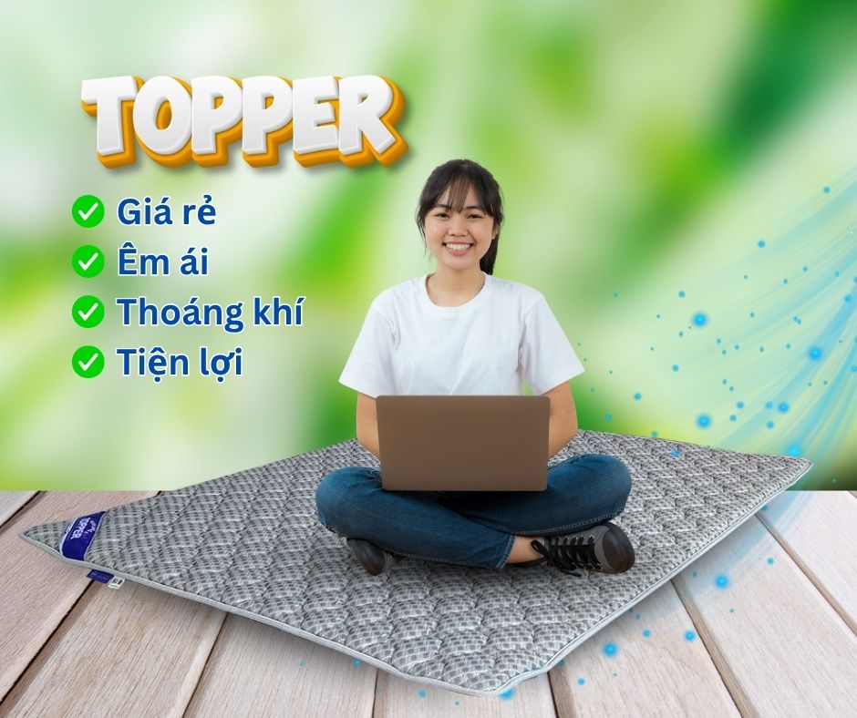 Nệm topper - Gấp gọn, siêu tiện lợi