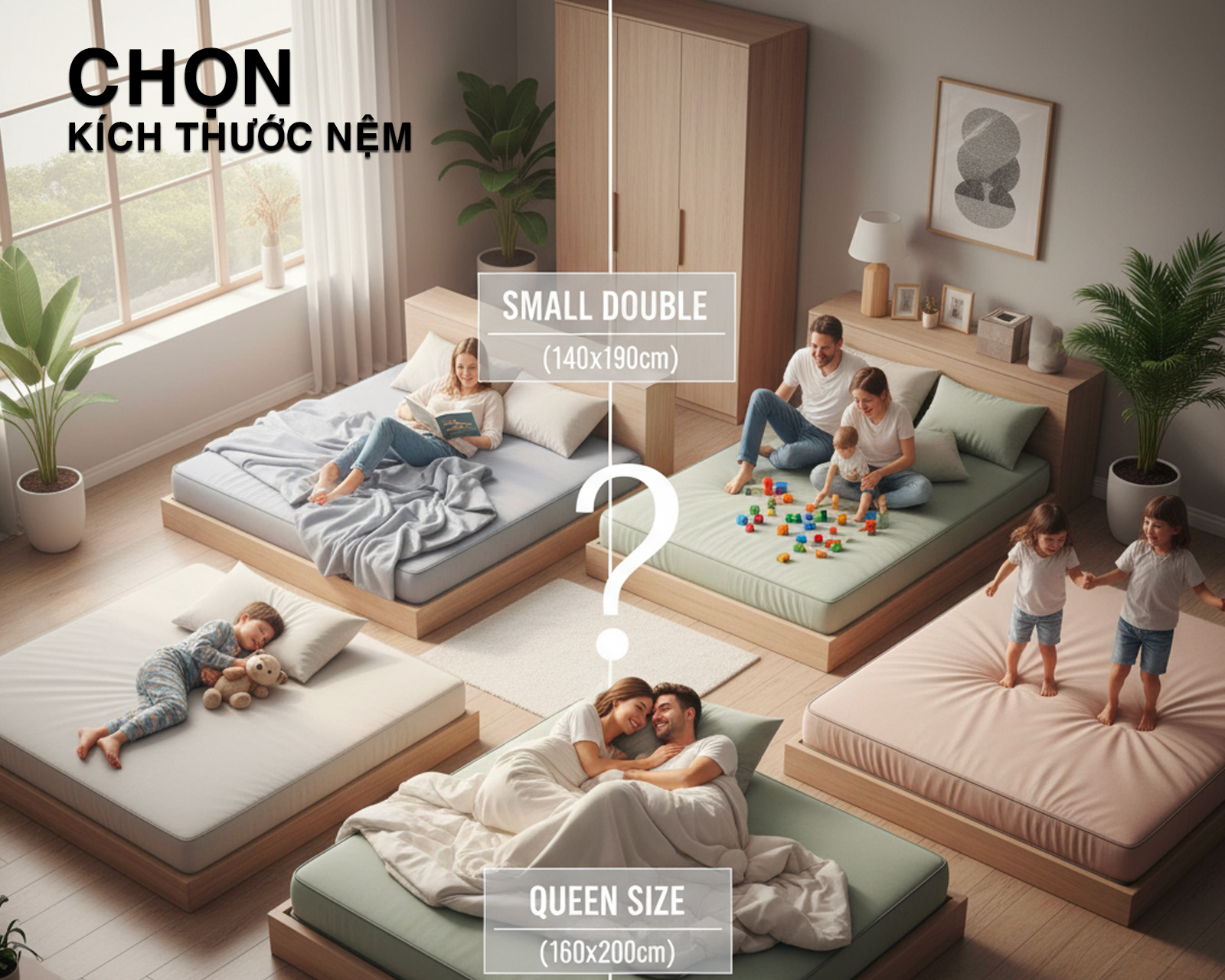 Bảng Kích Thước Nệm Phổ Biến VN