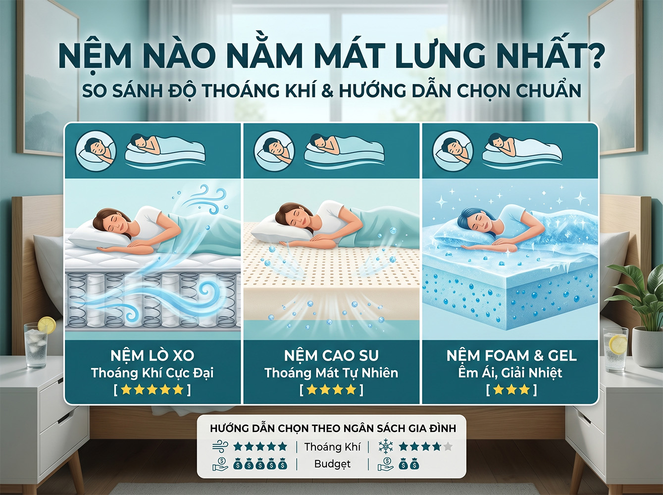 nệm mát mùa hè